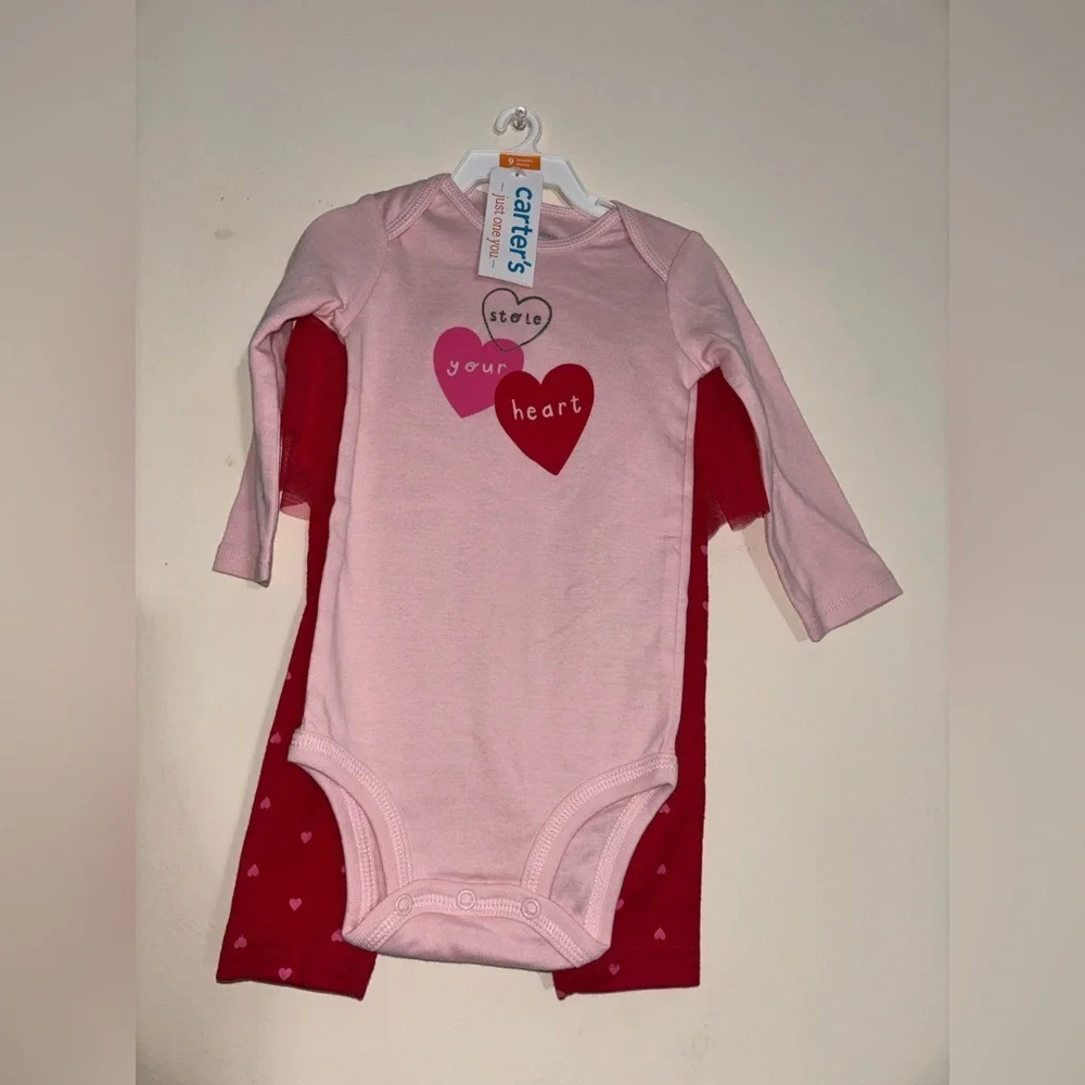 Carters Baby Girl Valentines Day Heart Tutu 2pc Set Size 9 Months